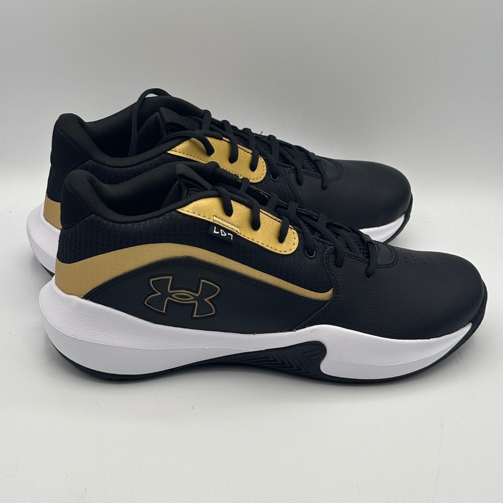 Under Armour UA Lockdown 7 Shoes Men Size 13 Black Gold Basketball 3028512-001